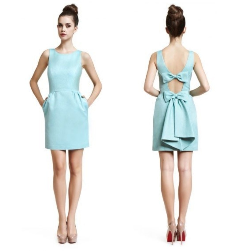 Erin Fetherston Robin Eggs Blue Bow Back Dress